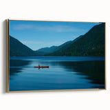 Framed canvas depicting a vintage-style landscape of Olympic, Washington in muted gold and black tones.