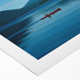 Art deco poster of Olympic National Park on rolled canvas, featuring a muted color palette, perfect for dining room wall art.