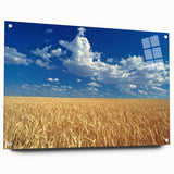 Acrylic print of Palouse, Washington scenery in muted earth tones, suitable for dining room or bedroom decor.