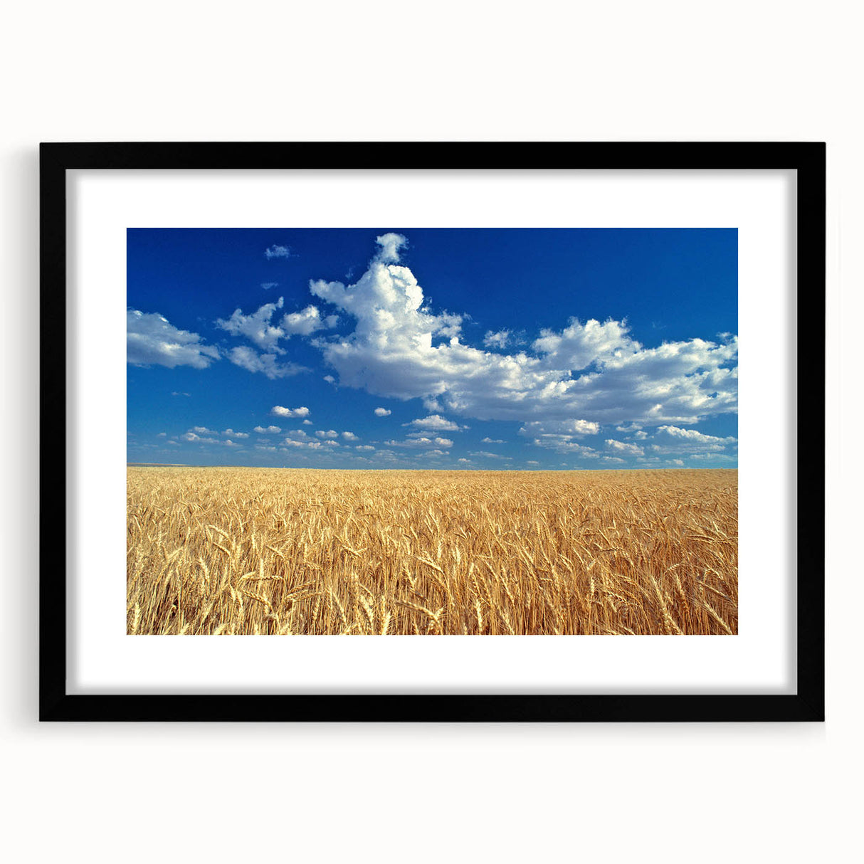Colorful abstract art print of the Palouse region, featuring vibrant green and yellow tones on a large textured canvas.