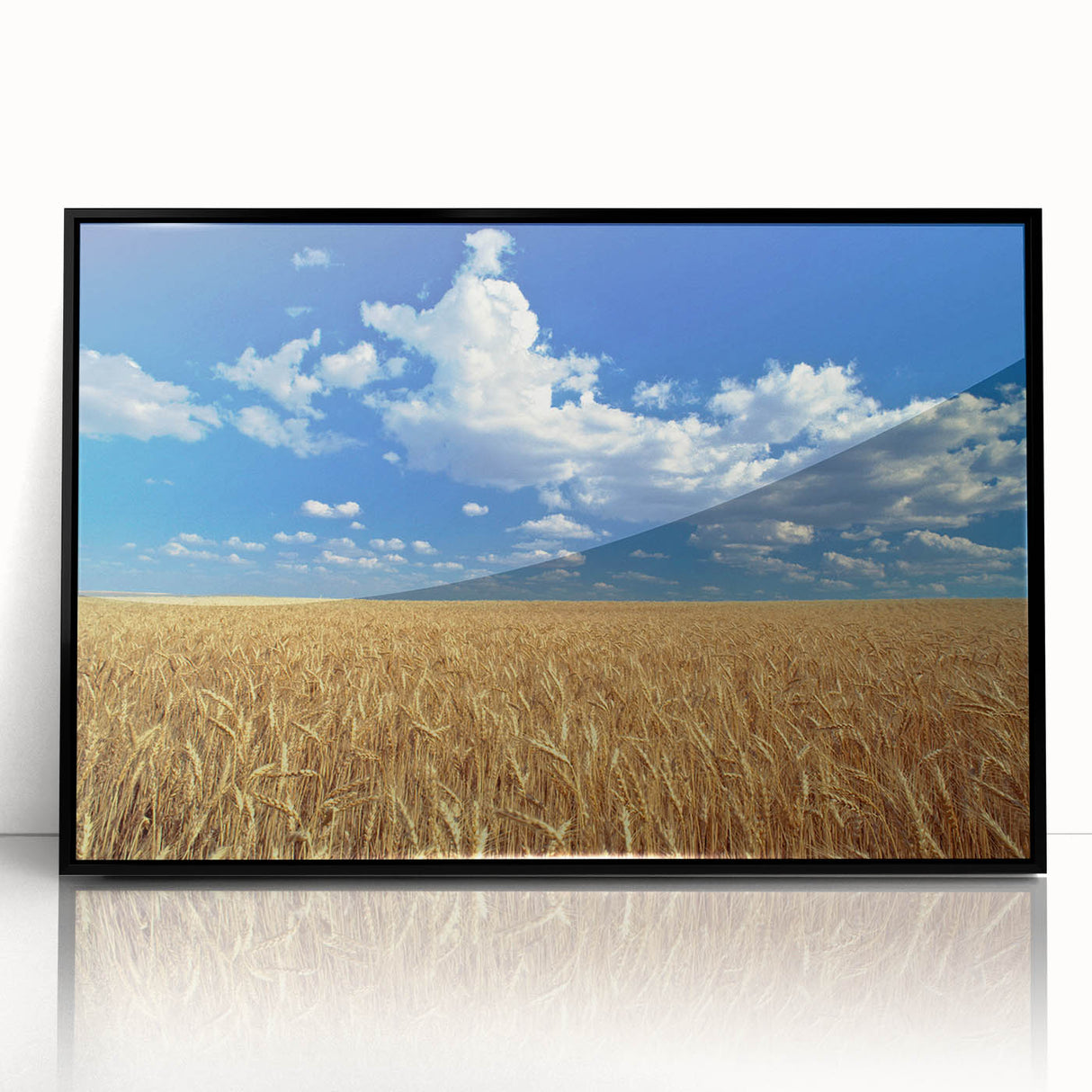 Large abstract wall art depicting the rolling hills of Palouse, USA, in muted earth tones on a framed acrylic.