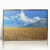 Framed acrylic print of the Palouse region in Washington, featuring soft earth tones, ideal for modern art wall decor.