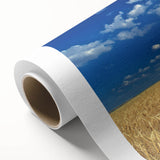 Art deco poster of Palouse, Washington scenery in soft green and blue tones on rolled canvas, suitable for nursery wall art.