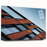 Large abstract wall art of Seattle skyline in muted gray tones on acrylic glass, ideal for bedroom or dining room decor.