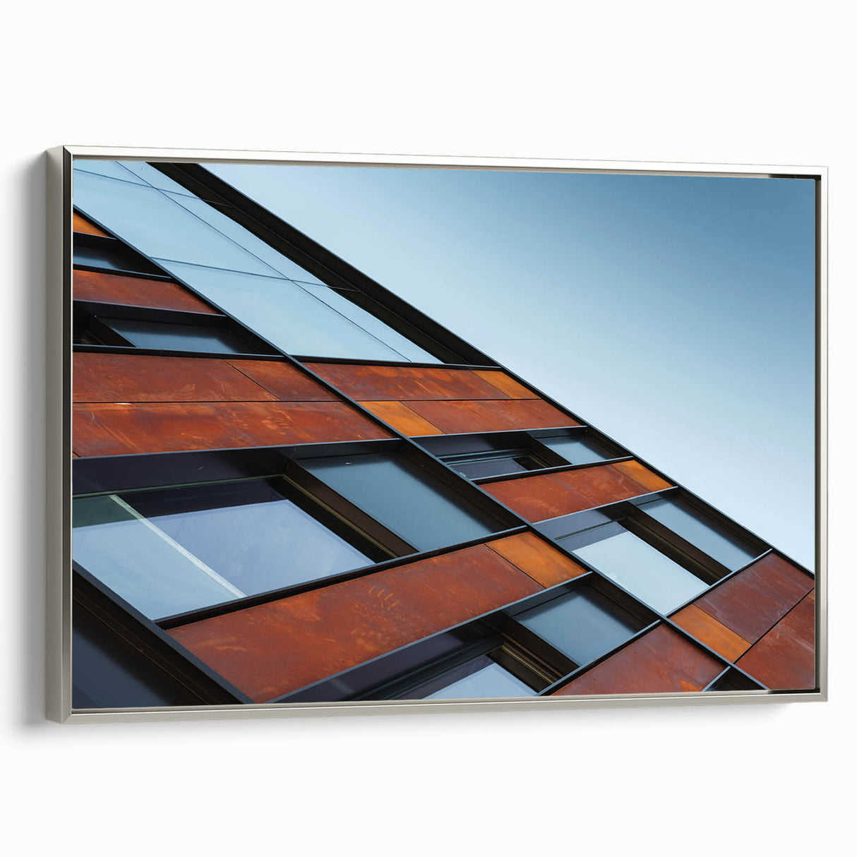 Framed canvas featuring a vintage-style Seattle landscape in muted colorful tones, ideal for living room decor.