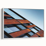 Vintage poster art of Seattle skyline on extra large framed canvas, featuring colorful art against a black background.