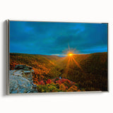 Landscape art painting of West Virginia scenery on a framed canvas, featuring muted earth tones.