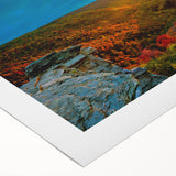 Art deco poster of West Virginia scenery in muted earth tones on rolled canvas, suitable for dining room wall art.