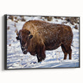 Black and white landscape art painting of Yellowstone on framed canvas, ideal for bedroom wall decor.