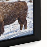Extra large framed canvas depicting a textured scene of Yellowstone with vibrant greens and blues.
