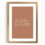 Extra large abstract art print featuring textured fall foliage in gold frame, ideal for living room decor.