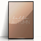 Large abstract wall art depicting autumnal trees in orange and yellow tones on black acrylic, framed.