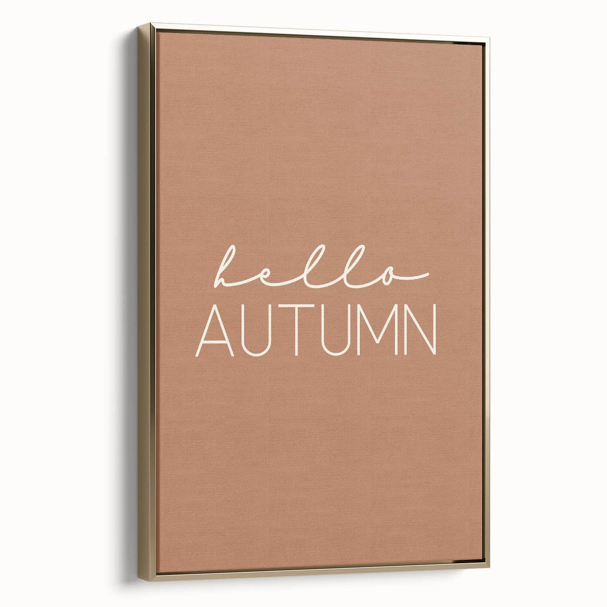 Framed canvas depicting a vintage-style autumn landscape with muted gold and black tones, ideal for bedroom wall decor.