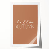 Extra large rolled print of autumnal floral art in warm orange and brown tones, ideal for dining room wall decor.