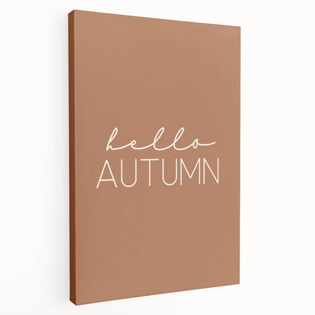 Autumn-themed stretched canvas featuring a fall landscape with warm orange and brown tones, ideal for kitchen wall art.