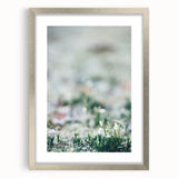 Textured abstract art print in silver frame, featuring soft pastel colors, ideal for bedroom wall decor.