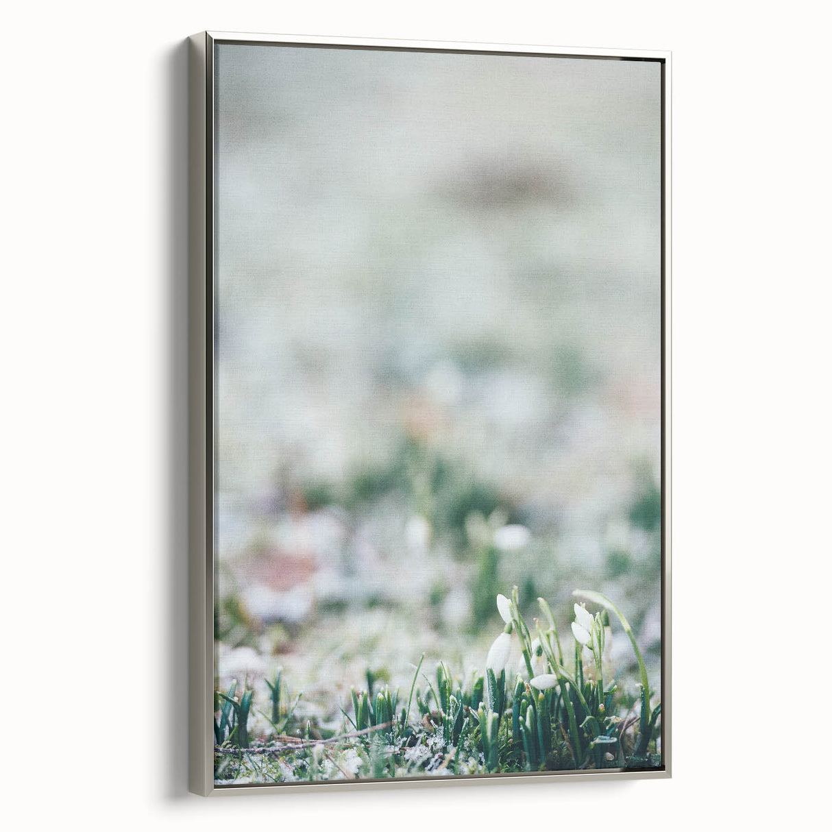 Framed canvas of vintage landscape art painting featuring a colorful spring scene, ideal for living room decor.