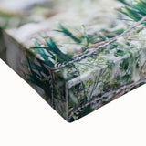 Large art depicting a black and white spring landscape on stretched canvas, suitable for bedroom wall placement.