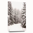 Large abstract wall art depicting winter season in muted blue and white tones on acrylic glass.