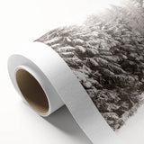 Art deco style poster depicting a winter scene in muted blue and white tones on a rolled canvas, ideal for nursery wall art.