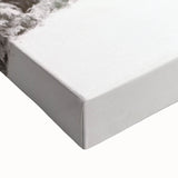 Black and white winter landscape painting on large stretched canvas, suitable for bedroom wall art.