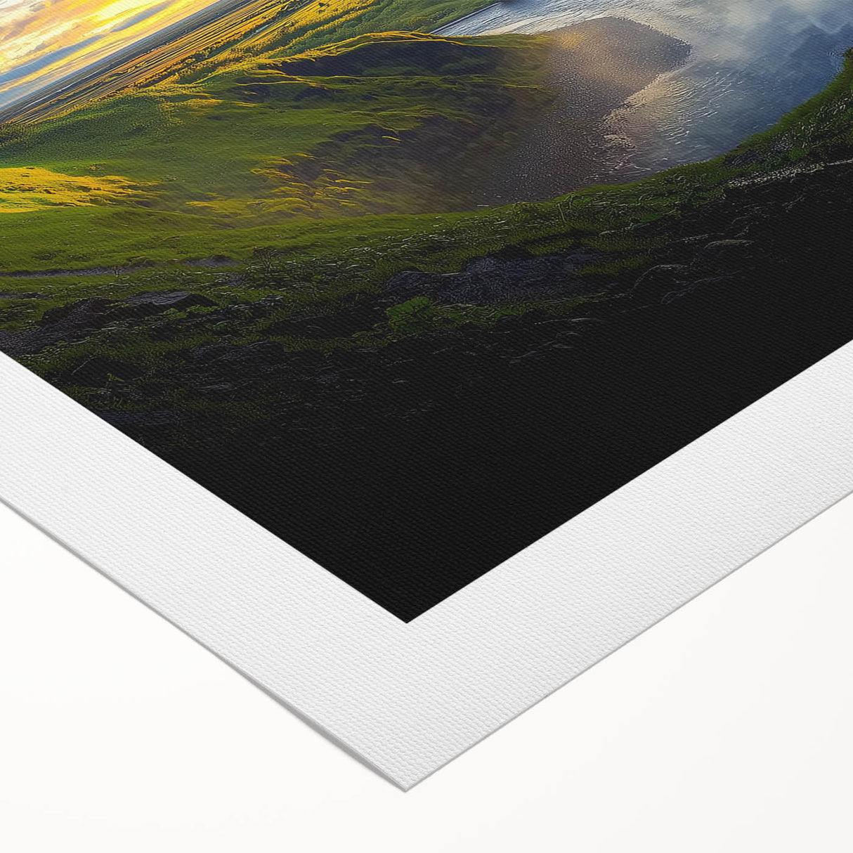 Rolled canvas artwork showcasing a vibrant landscape scene, featuring intricate cave formations and colorful hues, packaged securely in a protective tube for easy display. Perfect for enhancing home decor with natural beauty.