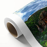 Stunning rolled canvas artwork depicting breathtaking cliffs and landscapes, showcasing vibrant colors and intricate details, ideal for home decor enthusiasts.