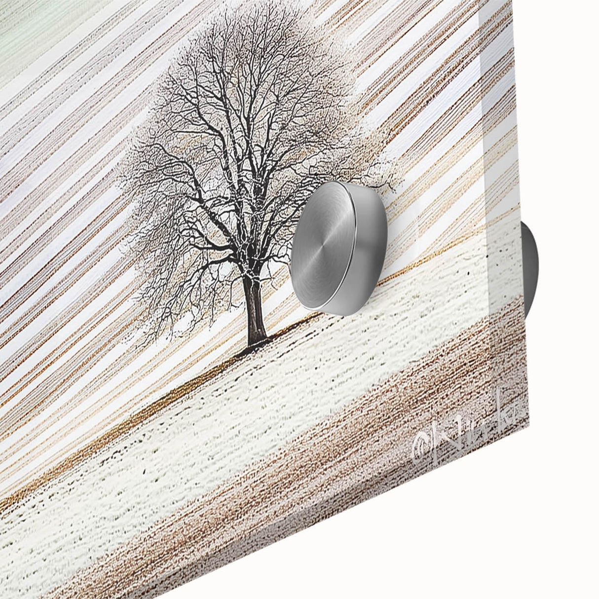 Modern Office Wall Art – Minimalist Nature Landscape with Tree