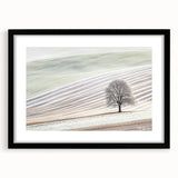 Modern Office Wall Art – Minimalist Nature Landscape with Tree