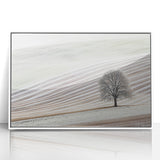 Modern Office Wall Art – Minimalist Nature Landscape with Tree