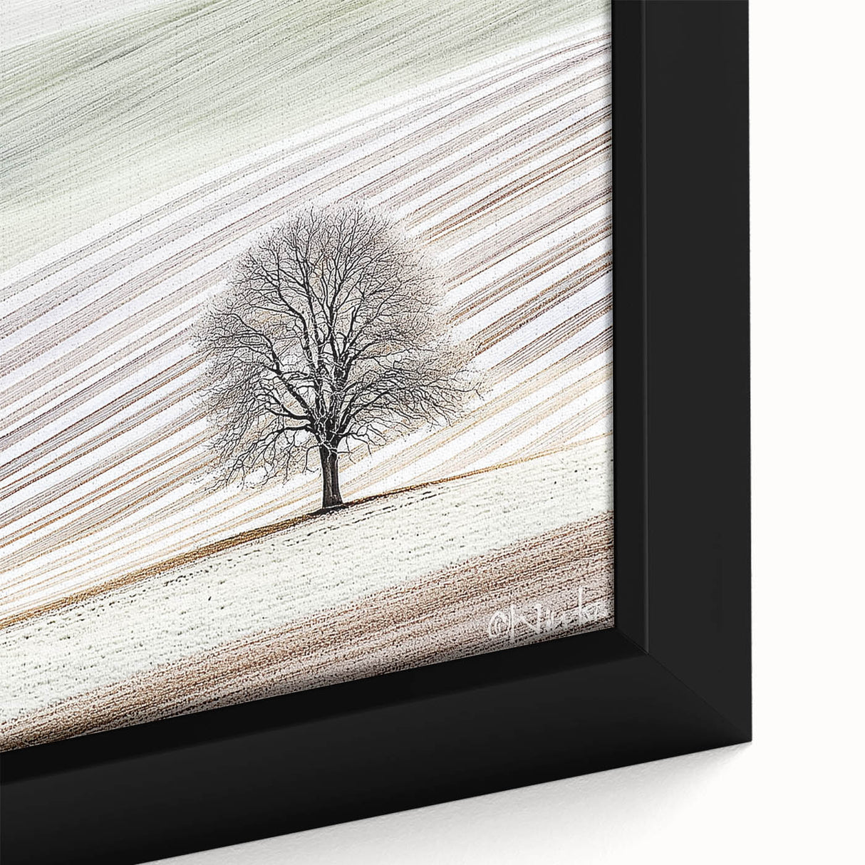 Modern Office Wall Art – Minimalist Nature Landscape with Tree