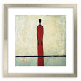 Abstract figurative frame with a sleek silver finish, showcasing a modern artistic design. Perfect for enhancing contemporary decor, ideal for living spaces.