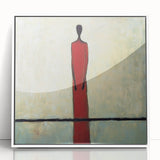 Framed abstract figurative artwork in white acrylic, showcasing vibrant colors and dynamic shapes, perfect for modern home decor. Ideal for art enthusiasts and contemporary interiors.