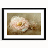 Abstract floral wall art framed in black, featuring vibrant colors and intricate designs, perfect for modern home decor or office aesthetics.