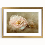 Abstract floral wall art framed in gold with a mat, showcasing vibrant colors and intricate designs, perfect for modern home decor. Ideal for adding elegance to any room.