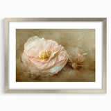 Abstract floral wall art framed in silver with a mat, showcasing vibrant colors and intricate designs, perfect for modern home decor. Ideal for enhancing living spaces.