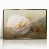 Framed abstract floral wall art in vibrant colors, featuring bold gold accents and a modern design, perfect for enhancing contemporary home decor.