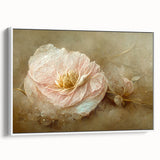 Framed abstract floral wall art on a white background, showcasing vibrant colors and intricate designs, ideal for modern home decor and interior styling.