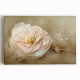 Abstract floral wall art printed on stretched canvas, showcasing vibrant colors like pink, blue, and green, perfect for modern home decor. This piece adds a touch of elegance and creativity to any room, enhancing the overall aesthetic appeal.