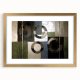 Geometric gold frame with a matte finish, showcasing an abstract design, perfect for modern decor. Ideal for stylish home or office settings.