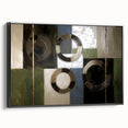 Framed canvas artwork showcasing an abstract geometric design in black, featuring sharp angles and modern aesthetics, ideal for contemporary home decor.