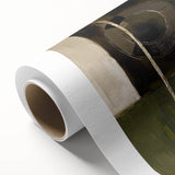 Abstract geometric rolled canvas artwork showcasing vibrant colors and intricate patterns, ideal for modern home decor. Packaged securely in a cardboard tube for safe delivery.