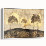 Framed abstract landscape wall art in a sleek white frame, showcasing vibrant colors and a modern design. Ideal for enhancing home decor and creating a calming atmosphere.