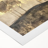 Abstract landscape wall art on rolled canvas, showcasing vibrant colors and organic shapes, perfect for modern home decor; packaged securely for delivery.