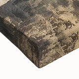 Close-up of vibrant abstract landscape wall art on stretched canvas, showcasing rich colors and intricate textures, perfect for modern home decor.