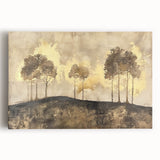 Abstract landscape wall art on stretched canvas, showcasing vibrant colors and fluid shapes, ideal for modern home decor. Perfect focal point for living spaces.