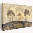 Stretched canvas wall art displaying an abstract landscape design, featuring vibrant colors and textured details, ideal for modern home decor.
