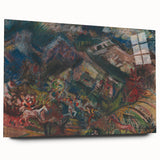 Expressionist Art - Dynamic Horse Herders in Vibrant Landscape