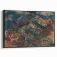 Expressionist Art - Dynamic Horse Herders in Vibrant Landscape
