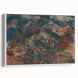 Expressionist Art - Dynamic Horse Herders in Vibrant Landscape